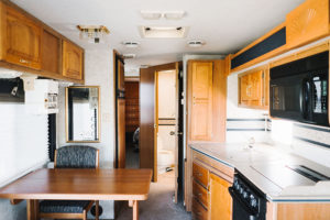 Camper Design Vibes: Modern Meets Rustic in this Creative RV Renovation from This Little Adventure! Featured on MountainModernLife.com