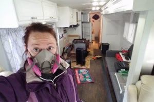 Tour this modern industrial RV Renovation from Us 3 + the RV! Featured on MountainModernLife.com