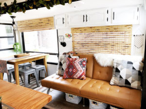 (Camper) Design Vibes Featuring ThoseByrneGirls: See how a family of 6 travels in this bohemian-inspired Camper! MountainModernLife.com