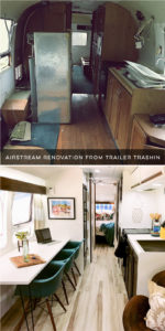 Tour this Renovated Airstream from Trailer Trashin' with Modern Finishes and Tropical Vibes! Featured on MountainModernLife.com