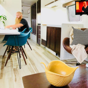 Tour this Renovated Airstream from Trailer Trashin' with Modern Finishes and Tropical Vibes! Featured on MountainModernLife.com