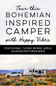 Thinking about traveling with your family? Tour this beautiful, bohemian-inspired camper that belongs to a family of 6! / Photos from ThoseByrneGirls / Featured on MountainModernLife.com