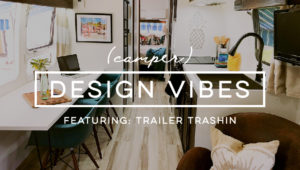 Tour this Renovated Airstream from Trailer Trashin' with Modern Finishes and Tropical Vibes! Featured on MountainModernLife.com