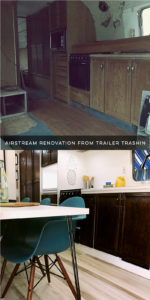 Tour this Renovated Airstream from Trailer Trashin' with Modern Finishes and Tropical Vibes! Featured on MountainModernLife.com