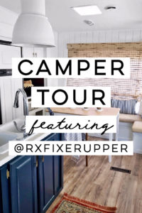Camper Tour: See how @RVFixerUpper transforms drab 5th wheels into stylish tiny homes! MountainModernLife.com #rvrenovation #campertour