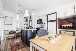 Camper Tour: See how @RVFixerUpper transforms drab 5th wheels into stylish tiny homes! MountainModernLife.com #rvrenovation #campertour