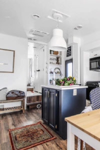 Camper Tour: See how @RVFixerUpper transforms drab 5th wheels into stylish tiny homes! MountainModernLife.com #rvrenovation #campertour