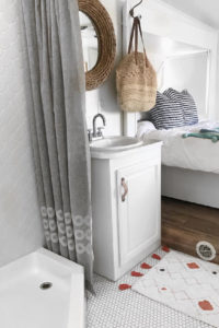 Camper Tour: See how @RVFixerUpper transforms drab 5th wheels into stylish tiny homes! MountainModernLife.com #rvrenovation #campertour