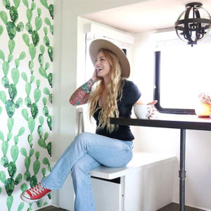 Tour this boho-inspired RV renovated for a family of 4 that's currently for sale! Photos from @CaitiJackson #campervibes #RVreno