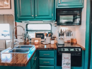 Tour this renovated camper inspired by international travel! // Photos from: ems_traveldiary on Instagram // Featured on MountainModernLife.com
