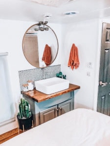 Tour this renovated camper inspired by international travel! // Photos from: ems_traveldiary on Instagram // Featured on MountainModernLife.com