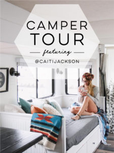 Tour this boho-inspired RV renovated for a family of 4 that's currently for sale! Photos from @CaitiJackson #campervibes #RVreno