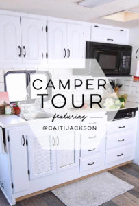 Tour this boho-inspired RV renovated for a family of 4 that's currently for sale! Photos from @CaitiJackson #campervibes #RVreno