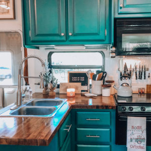 Tour this renovated camper inspired by international travel! // Photos from: ems_traveldiary on Instagram // Featured on MountainModernLife.com