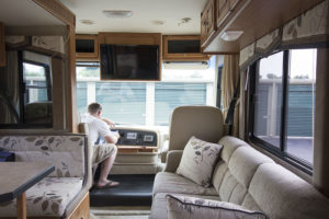 Come see how an outdated RV was transformed into a Mountain Modern Motorhome! #RVremodel #RVrenovation #camperremodel #camperrenovation #campermakeover #RVmakeover #mountainmodernlife #rusticmodern #mountainmodern #tinyhome #beforeafter