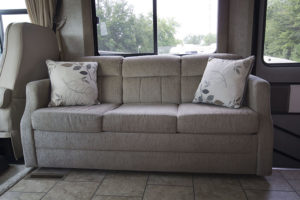 RV sofa in Tiffin Allegro Open Road