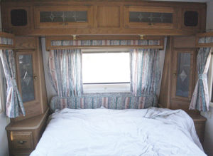 This couple lives on a blueberry farm in their bohemian-inspired RV! View the tour from @TheRamblrRV on MountainModernLife.com
