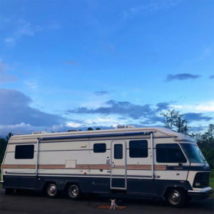 This couple lives on a blueberry farm in their bohemian-inspired RV! View the tour from @TheRamblrRV on MountainModernLife.com