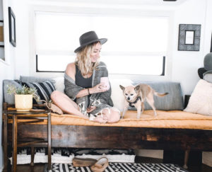 This couple lives on a blueberry farm in their bohemian-inspired RV! View the tour from @TheRamblrRV on MountainModernLife.com