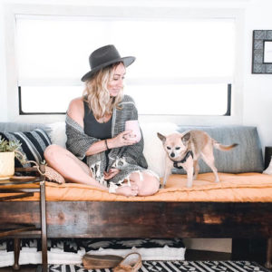 This couple lives on a blueberry farm in their bohemian-inspired RV! View the tour from @TheRamblrRV on MountainModernLife.com