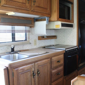 This couple lives on a blueberry farm in their bohemian-inspired RV! View the tour from @TheRamblrRV on MountainModernLife.com