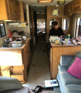 This couple lives on a blueberry farm in their bohemian-inspired RV! View the tour from @TheRamblrRV on MountainModernLife.com