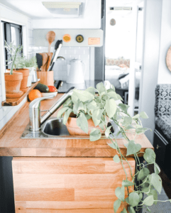 This couple lives on a blueberry farm in their bohemian-inspired RV! View the tour from @TheRamblrRV on MountainModernLife.com