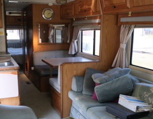 This couple lives on a blueberry farm in their bohemian-inspired RV! View the tour from @TheRamblrRV on MountainModernLife.com