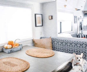 This couple lives on a blueberry farm in their bohemian-inspired RV! View the tour from @TheRamblrRV on MountainModernLife.com