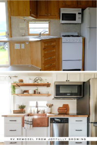 This RV remodel from JoyfullyGrowing will leave you speechless! See the before and after on MountainModernLife.com