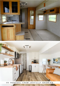 This RV remodel from JoyfullyGrowing will leave you speechless! See the before and after on MountainModernLife.com