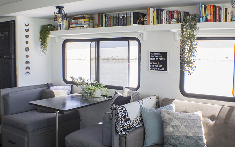 This RV has been transformed into an off-grid tiny home on wheels (and it's for sale!) Photos from @LifeAmongPines - view the tour on MountainModernLife.com