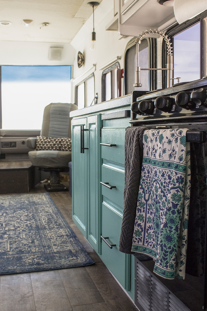 This RV has been transformed into an off-grid tiny home on wheels (and it's for sale!) Photos from @LifeAmongPines - view the tour on MountainModernLife.com