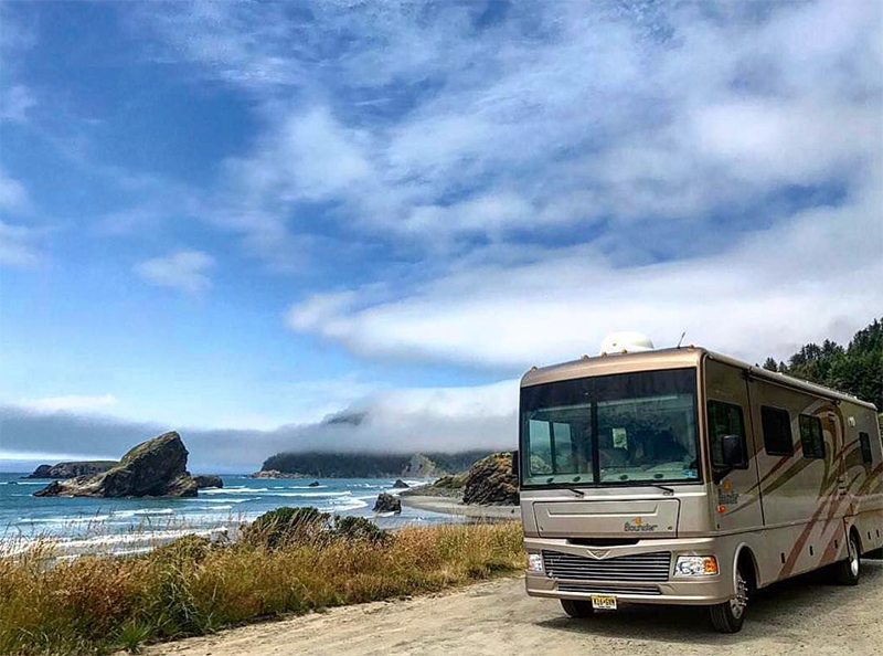 This RV has been transformed into an off-grid tiny home on wheels (and it's for sale!) Photos from @LifeAmongPines - view the tour on MountainModernLife.com