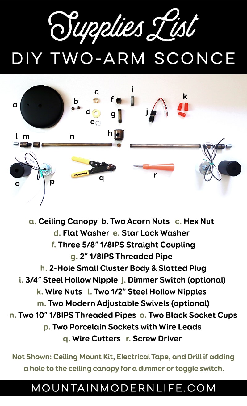 DIY 2-Light Sputnik Chandelier - See how easy it is to create and customize this mid-century modern light fixture! MountainModernLife.com