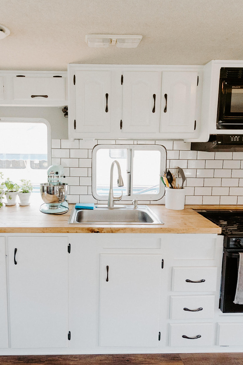 Motorhome RV Kitchen Renovation from @meganleannjones - Featured on MountainModernLife.com