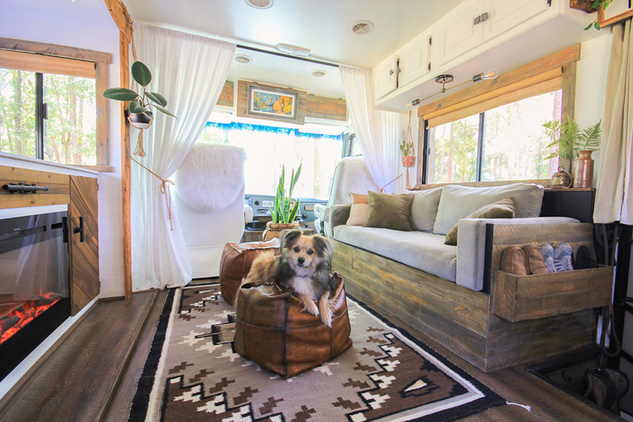 modern rustic motorhome remodel