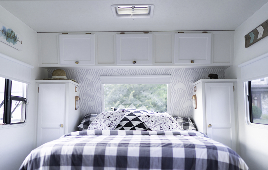 modern country remodeled travel trailer