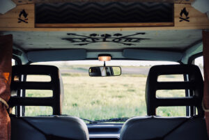 cab area of camper van