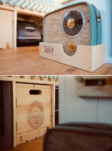 vintage details inside camper van