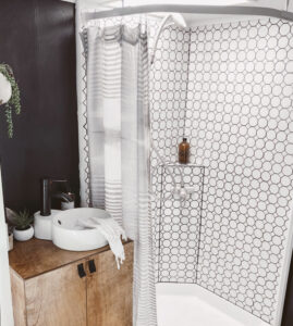 modern rustic RV bathroom