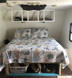 camper bedroom before reno