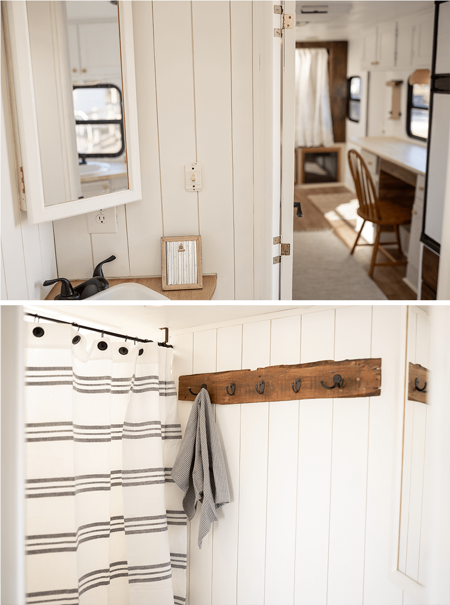 This vintage-country camper renovation has the coziest bed nook