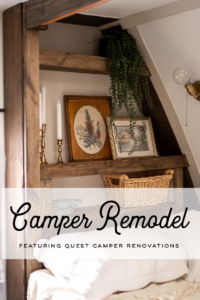 cozy vintage inspired bed reading nook inside camper