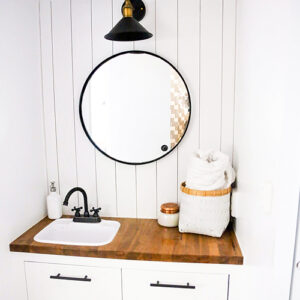modern camper bathroom