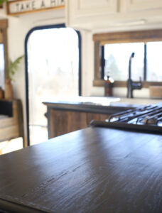 RV black kitchen countertops