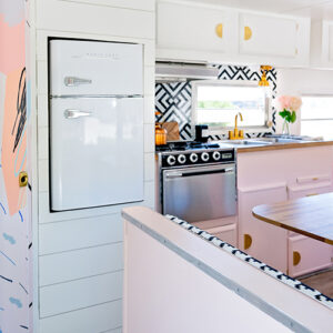 pink camper interior