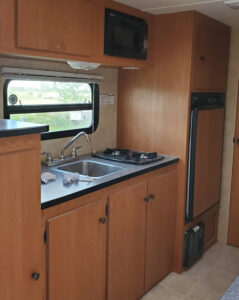 camper kitchen before photo