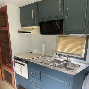 camper kitchen before photo