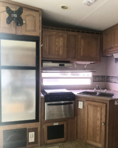 RV kitchen before reno